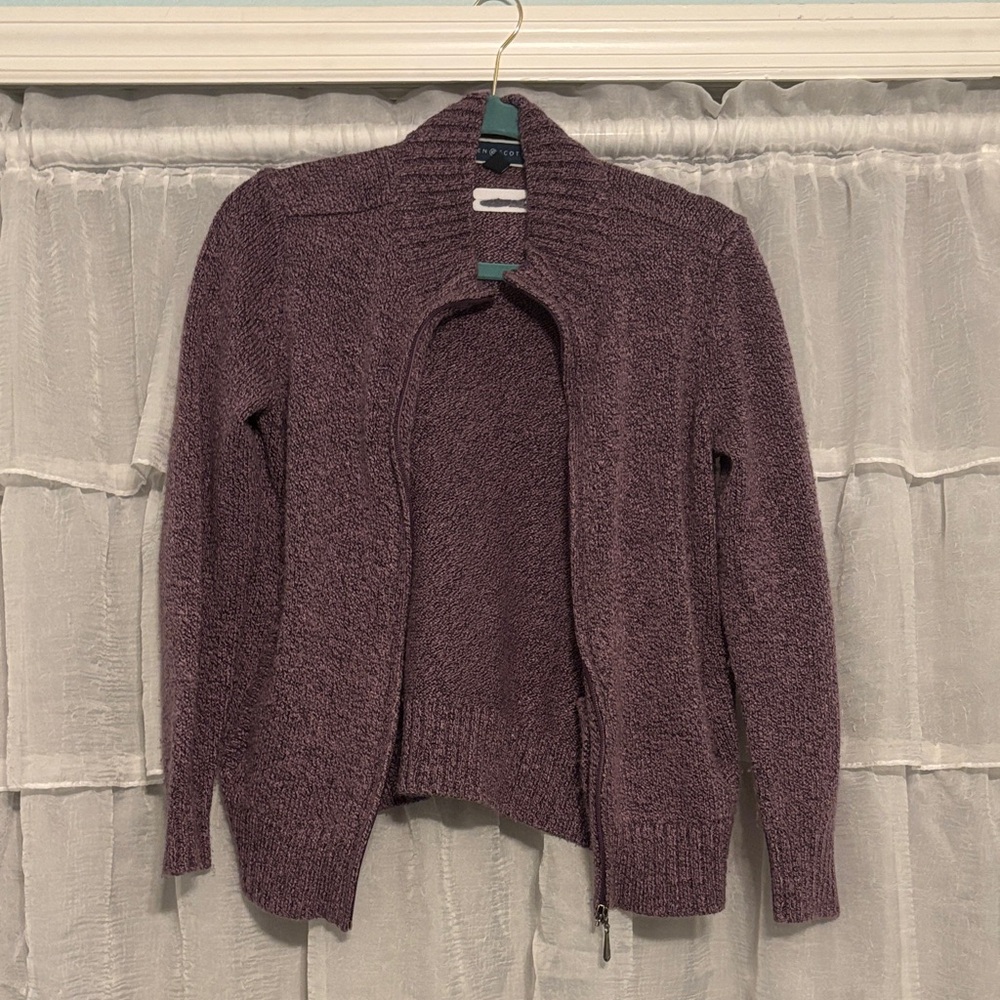 Karen Scott Plum Cardigan Sweater